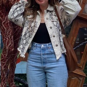 POL Monochrome Snake Print Jacket